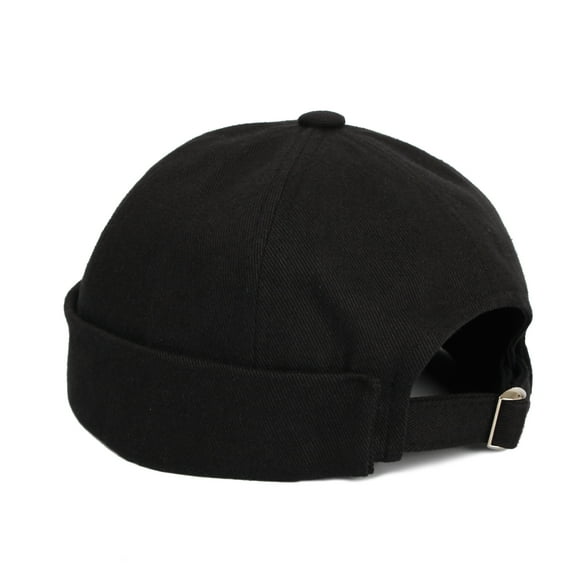 WITHMOONS Watch Cap Beanie Cotton Docker Brimless Harbour Hat TG51171 (Black)