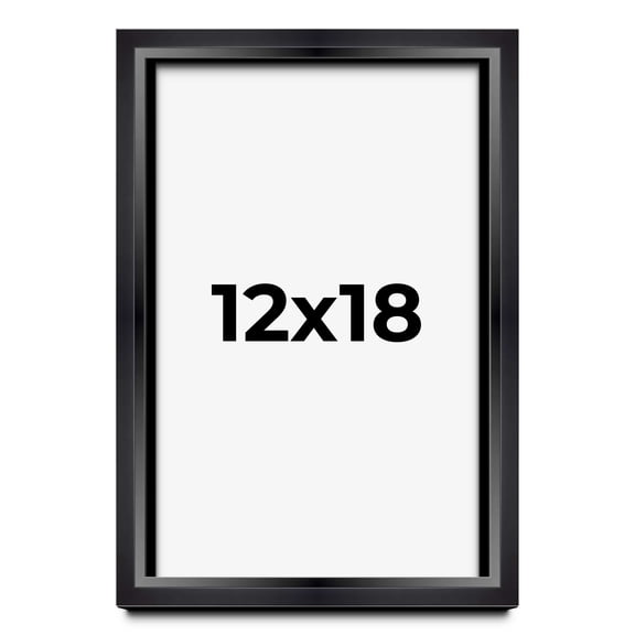 12x18 Shadow Box Frame Black | 1.25 inches Deep Real Wood Contemporary Shadowbox Display Frame | UV
