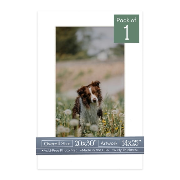 Off White Pebble Picture Frame Mat for 20x30 Frames - Fits 14x25 Photos - 1 Mat