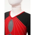 thumbnail image 6 of Alvivi Kids Girls Color Block Spandex Gymnastics Leotards Jumpsuit Long Sleeve Full Body Bodysuit Red 12, 6 of 7