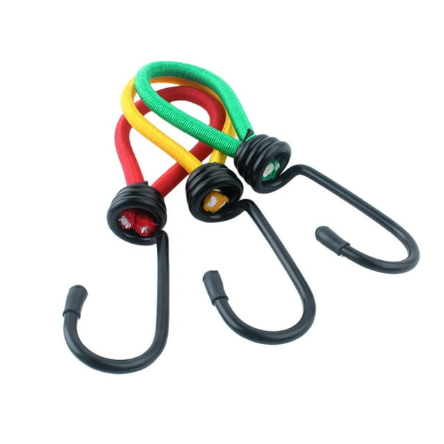 3 Unids / set 15 cm Tienda de campaña Ganchos Tienda de campaña al aire libre Cuerda elástica Hebilla Fija Correa vinculante Accesorios de camping (1 rojo y 1 amarillo y 1 verde)
