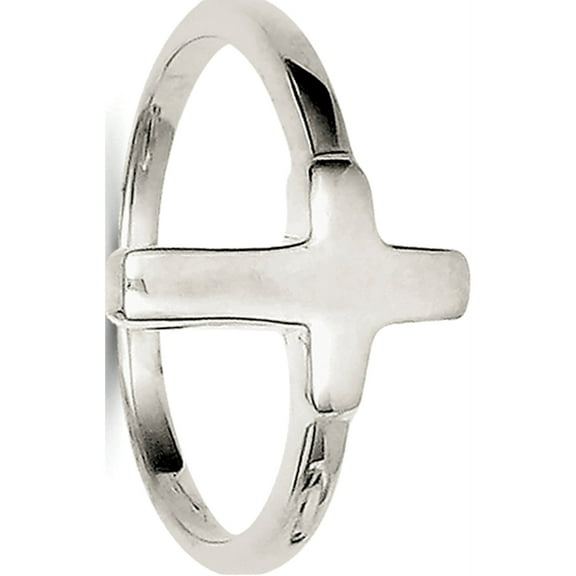 Sterling Silver Solid Cross Ring (Size 6) Made In India qr966-6
