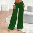 thumbnail image 4 of Womens Sweatpants Fold Over Cotton Flare Soft Yoga Workout Casual Wide Leg Sweatpants Women Green Xl, 4 of 7