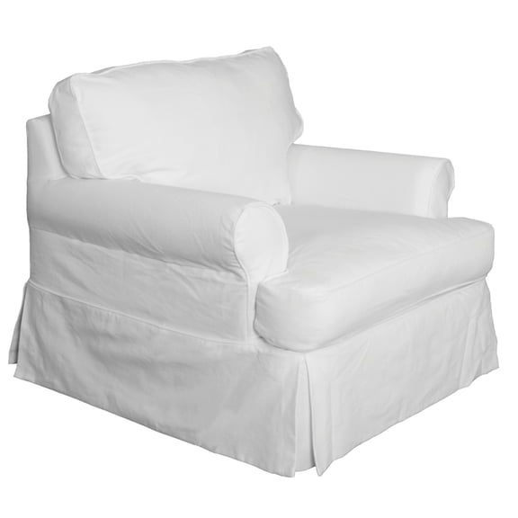 Sunset Trading Horizon Slipcovered T-Cushion Chair | White