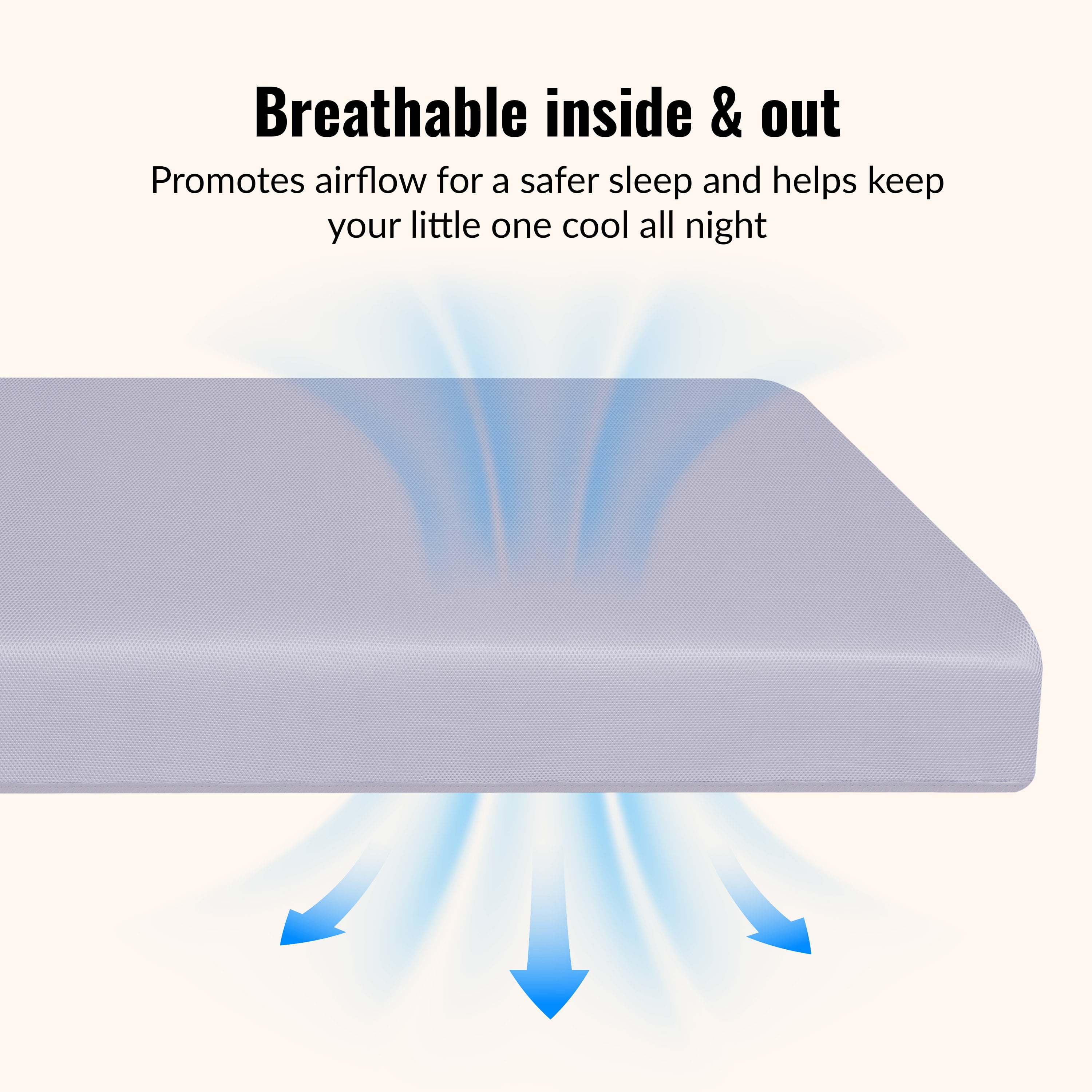 Dream on Me Starbright Breathable Foam Crib & Toddler Mattress In Periwinkle (Fits Full Size Cribs and Toddler Beds)