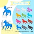 thumbnail image 2 of 48pcs Opaque Acrylic Pendants 12 Colors Little Horse Animal Resin Charms Horsemanship Pendants Colorful Craft Beads for DIY Keychains Bracelet Necklace Jewelry Making, 2 of 6