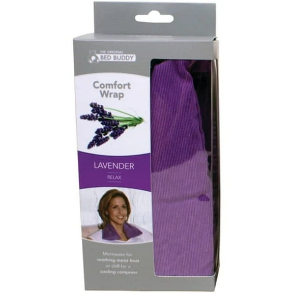 Bed Buddy Heated  Neck Wrap, Microwaving Hot & Cold Pack for Sore Muscles, Purple, Regular Size