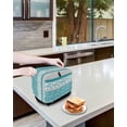 thumbnail image 3 of Teal Floral Toaster Cover 2 Slice, Small Kitchen Appliance Covers, Botanical Blossom Motif Boho Grey Stripes Toaster Oven Cover with Loop, Bread Machine Cover Polyester Dust Cover Protection, 3 of 4