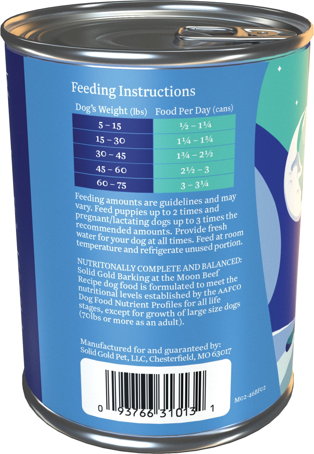 (6 pack) Solid Gold Barking at the Moon Wet Dog Food 13.2 oz can