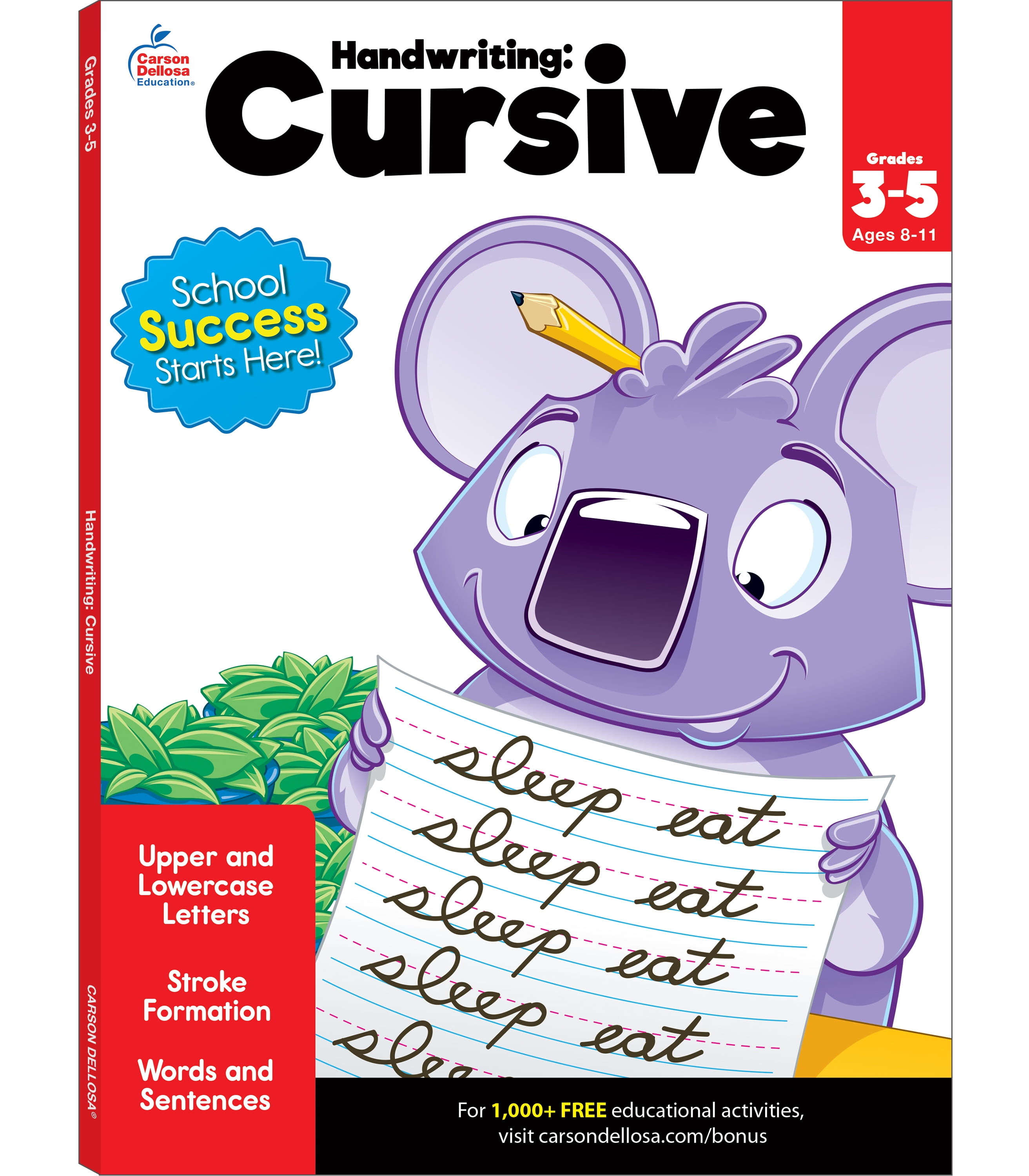 Brighter Child Handwriting: Cursive Workbook (80 pages) Grade 3-5