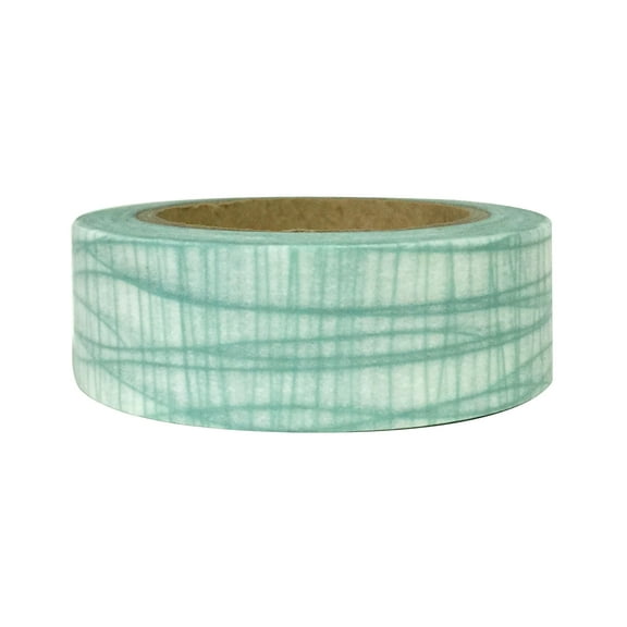 Wrapables® Colorful Patterns Washi Masking Tape, Green Doodle Lines