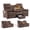 3 Seater - Velvet Brown, variant on IPKIG 63" RV Loveseat Recliner Sofa, Manual Double Recliner with Storage Console & 2 Cup Holders for Home Theater Seating, Linen Gray