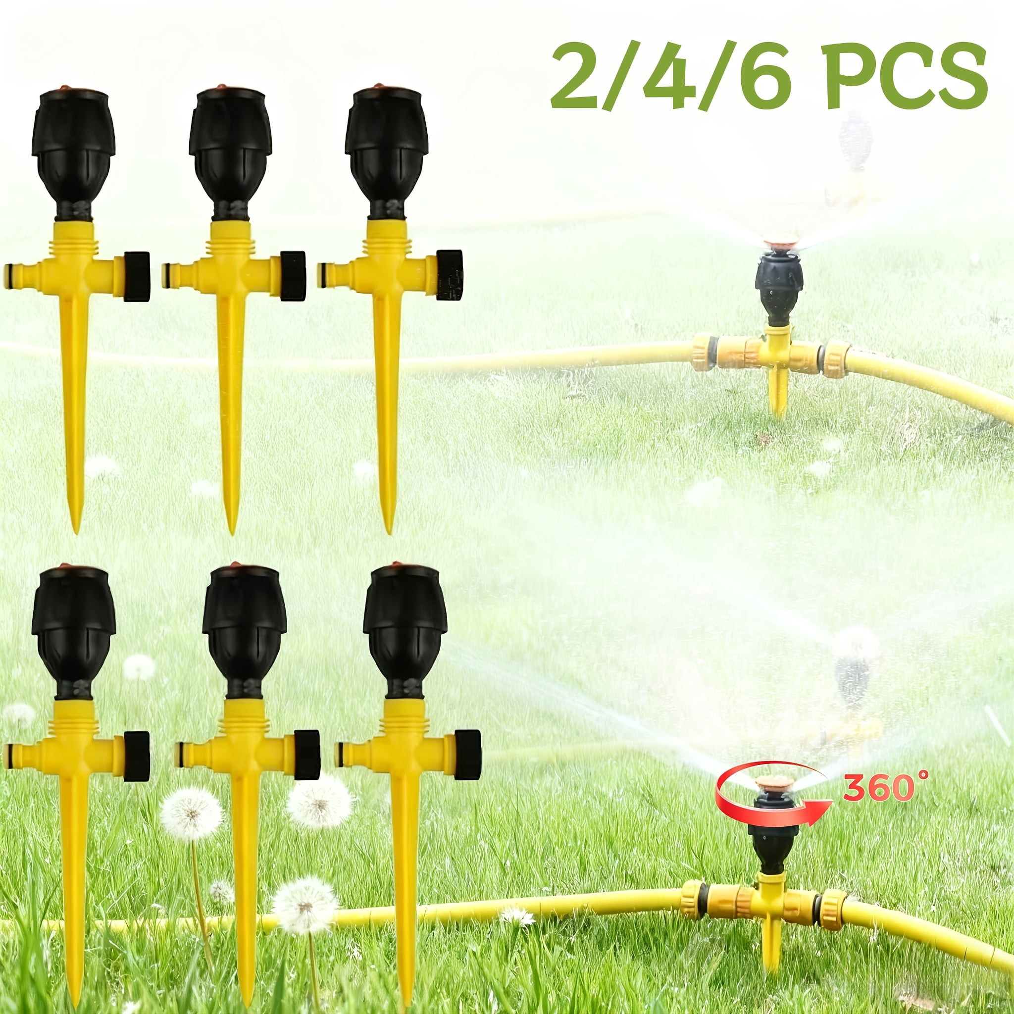 360° Rotating Garden Sprinkler, 3-Speed Water-Saving Settings, Automatic Irrigation System for Large Lawn Yard Coverage, Adjustable & Sturdy