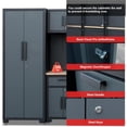 thumbnail image 4 of 35PCS Garage Cabinets and Storage System Corner Workshop Set with Corner Cabinet, Garage Storage Cabinet System, Cabinet Drawers, Workbench, Pegboard for Tool Organization, Black Grey, 4 of 16