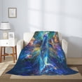thumbnail image 2 of Sikiie Colorful Winged Dolphin Cozy Flannel Fleece Throw Blanket: Lightweight & Thick for All Seasons - Perfect for Women, Men, & Kids"80"x60", 2 of 6