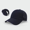 thumbnail image 6 of Qicasul Women's Breathable Mesh Baseball Cap with Ponytail Hole,Outdoor Sports Sun Protection Hiking Golf Hat Navy, 6 of 7