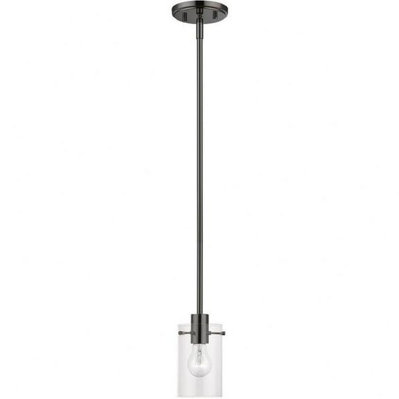 1 Light Pendant in Contemporary Style-15.25 inches Tall and 5 inches Wide-Black Chrome Finish Bailey Street Home 218-Bel-4829094