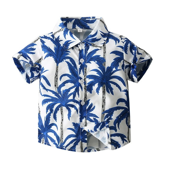 KYAIGUO Little Boys Short Shirt Button down Short-Sleeve Shirt Summer Beach Casual Short Sleeve Tops Sized 1-6T