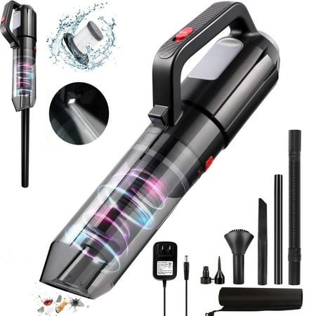 Handheld Vacuum, 7kPa Super Suction Car Vacuum, Portable Car Vacuum Cleaner with Inflation and Blowing Function, Rechargeable Hand Vacuum with LED Light, for Home, Office, Dust, Hair, Car