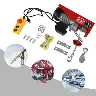 551LBS Electric Cable Hoist Winch Crane Lift With Wired Remote Control 510W