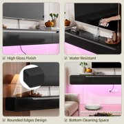 FloatiCasa 47-inch Fully Assembled Floating TV Stand Wall-Mounted High Gloss Entertainment Center for TVs up to 50
