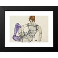 thumbnail image 2 of Egon Schiele 14x11 Black Modern Framed Museum Art Print Titled - Sitting Woman with Purple Stockings (Seated Woman in Violet Stockings) (1917), 2 of 5