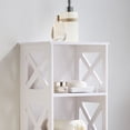 thumbnail image 3 of Kings Brand Furniture Basic Plastic Wood Storage Cabinet for Bathroom, 1 Shelf Behind Doors, 2 Open Shelves, White, 3 of 6
