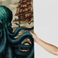 thumbnail image 3 of Orinice  Nautical Shower Curtain Beach Octopus Brown Paper Map Ocean Themed Bathroom Decor Retro Funny Waterproof Fabric Shower Curtain Set with Hooks  36x72, 3 of 7