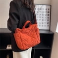 thumbnail image 4 of Kukuzhu Puffer Tote Bag Women Quilted Shoulder Crossbody Handbag Lattice Nylon Padded Hobo Cotton Puffy Purse Casual Satchel, 4 of 8