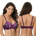 thumbnail image 5 of Curve Muse Women's Plus Size Push Up Add 1 Cup Underwire Perfect Shape Lace Bras-2Pk-Black,Fuchsia-40DD, 5 of 7