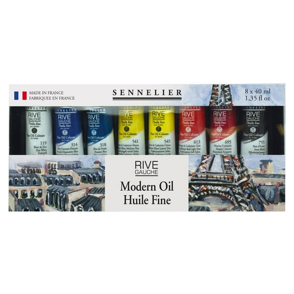 Sennelier Rive Gauche Oil Paint Set, 8-Colors, 40ml Tubes