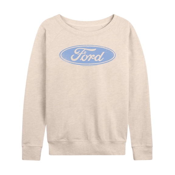 Ford - Blue Ford Logo - Women's French Terry Long Sleeve Pullover