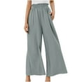 thumbnail image 2 of Kiplyki Wide Leg Pants Women Color Elastic High Waist Linen Pant Trouser, 2 of 7