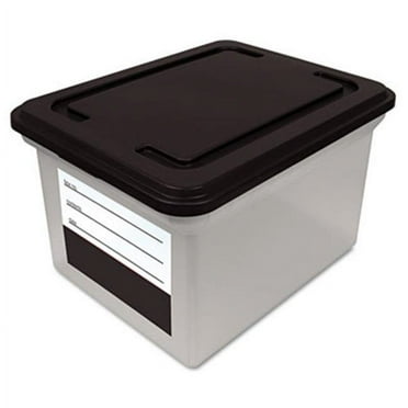 Advantus File Tote Storage Box w/Lid, Legal/Letter, Plastic, Black ...