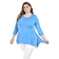 thumbnail image 1 of Blusa asimetrica con detalles de encaje Roman Fashion /Tallas Extras, 274 (Azul claro) azul 38, 1 of 6