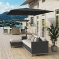 thumbnail image 2 of Outsunny Parasol de Patio Inclinable, Parasol de Jardin de Marché avec Manivelle, Gris Foncé, 2 of 10