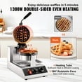 thumbnail image 2 of KFFKFF 1300W Rotatable Non-Stick Waffle Iron 120V Commerical Round Waffle Maker, 2 of 9
