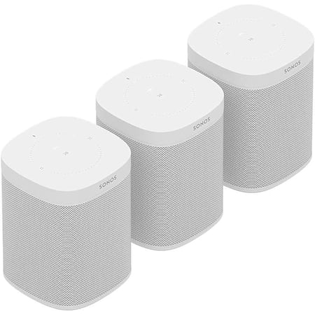 Pre-Owned Sonos Three Room Set with Sonos One Gen 2 - Smart Speaker with Voice Control Built-In (White)