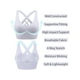 thumbnail image 5 of Hanerdun 3 Pack Womens Sports Bras Cross Back Padded Seamless Workout Running Yoga Activewear Black/White/Green L, 5 of 10