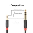 thumbnail image 6 of J&D 3.5mm to 6.35mm TRS Stereo Audio Cable, 6 ft, PVC, Universal for Studio, Home, Office, 6 of 7