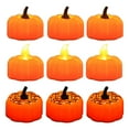 thumbnail image 5 of 12Pcs Candle Light Luminous Flameless Realistic Decorative Eye-catching Ghost Festival Decoration Battery Powered Halloween Pumpkin LED Electronic Candle Lamp Night Light Party Supplies, 5 of 8