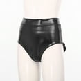 thumbnail image 4 of TTAO Shiny Metallic Booty Shorts Music Festival Rave Dance Pants Bottoms for Women Black S, 4 of 7