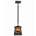 thumbnail image 6 of Meyda 154717 7.5 in. Square Bear At Dawn Mini Pendant, Timeless Bronze & Amber Mica, 6 of 7