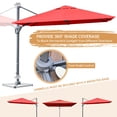 thumbnail image 3 of Gymax 10FT Square Offset Patio Umbrella Outdoor Aluminum Cantilever Umbrella Orange, 3 of 8