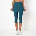 thumbnail image 2 of KHONTS Women's Yoga Skirted Capri Leggings Golf Tennis Pants with Skirt for Running Workout Active Dark Green M, 2 of 7