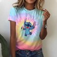 thumbnail image 3 of Nueva camiseta estampada de Disney Lilo & Stitch para mujer, camiseta de verano con cuello redondo, ropa de diseño informal de moda para mujer, 3 of 5