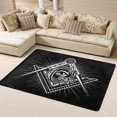 thumbnail image 1 of DouZhe Mason Masonic Brothers Pattern Area Rugs Non-Slip Machine Washable Floor Mat, Black Style Carpet Doormat, 63x48 inches, 1 of 6