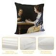 thumbnail image 4 of YINGXI  Johannes Vermeer Painting Throw Pillow Cases Outdoor Pillow Cases Square Decorative Cushion Covers 12x12in, 4 of 5