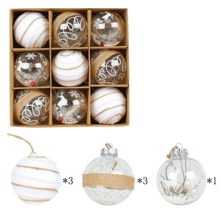 

TANGNADE Champagne Christmas Balls Bucket Special Shaped Electroplated Painted Christmas Ball Plastic Ball Set Christmas Ceiling Decoration Pendant Redandwhite8cm9pcs