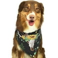 thumbnail image 6 of Disketp Sunflower Skull Boho Watercolor Background Dog Bandanas 1PC Triangle Adjustable Puppy Bandana Bib Handkerchief for Large Medium Girl Dogs Pets Gift, 6 of 6